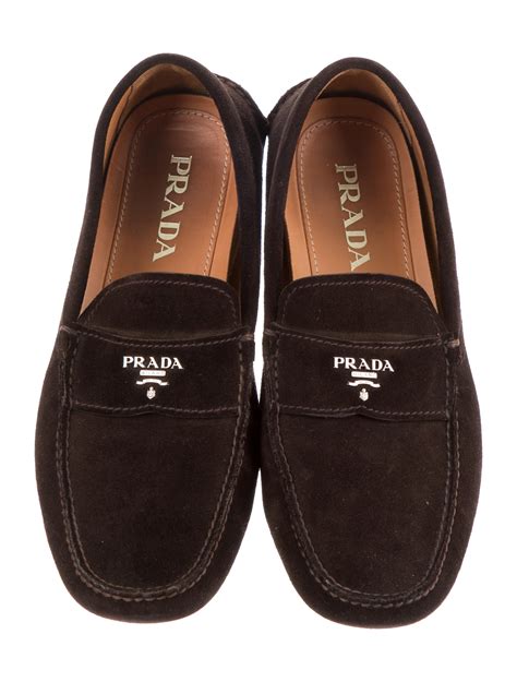 prada black crystal loafers|prada suede loafer.